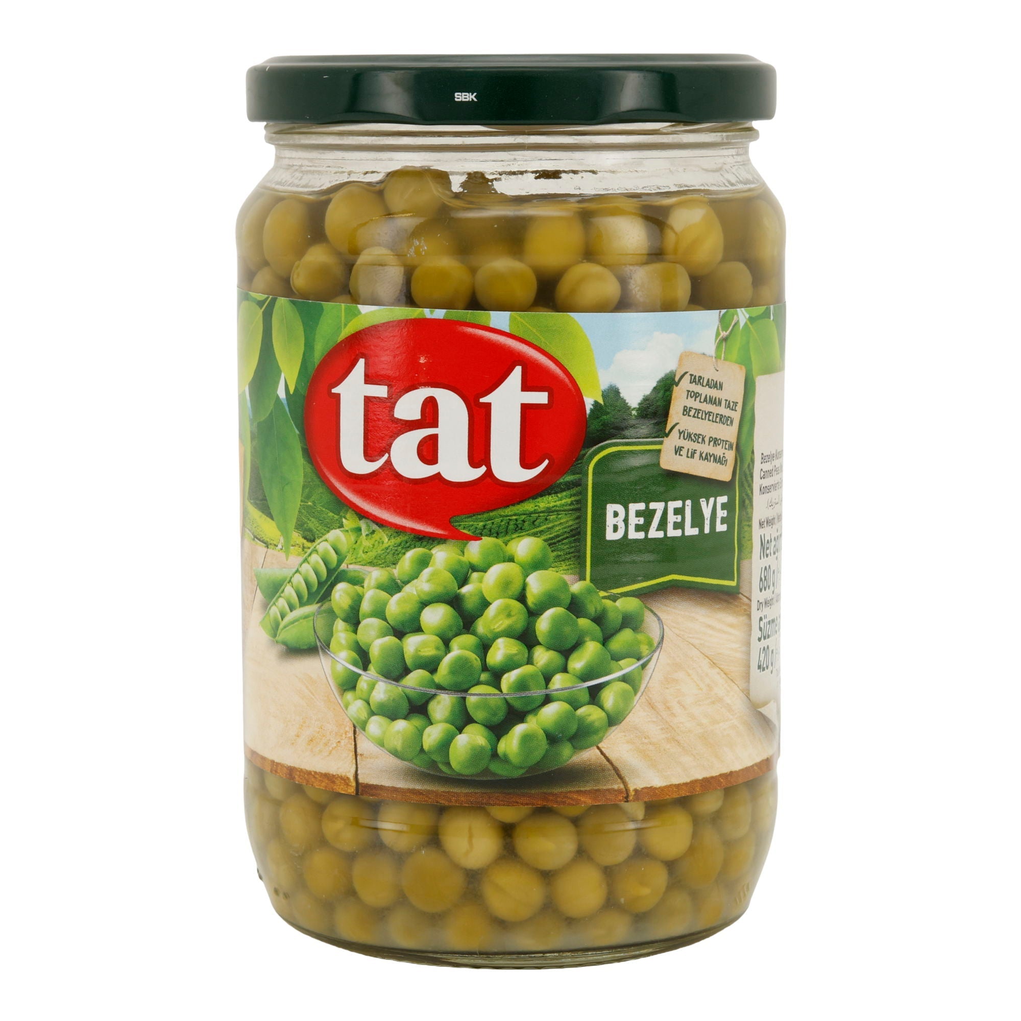 Grüne Erbsen Konserve TAT | Gemüse | Proteinreich & verzehrfertig | 680 g Taste Your World